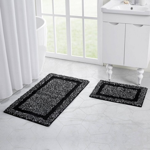 2pk Quick Dry Bath Rug Set Washed Black - Threshold