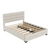 VASIP Queen Upholstered Platform Bed with Twin Trundle & 2 Drawers, Beige Storage Bed Frame for Bedroom - 4 of 4