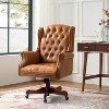Amadeo Traditional Faux Leather Executive Chair with Solid Wood Base and Tufted Back|HULALA HOME - 2 of 4
