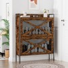 TIRAMISUBEST A shoe cabinet with 2 flip-top drawers - Rustic Brown Mobile File Cabinet - 2 of 4