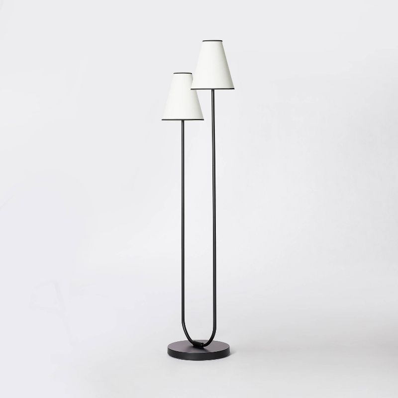 2-Head Floor Lamp with Trimmed Shade Black (Includes LED Light Bulb) - Threshold&#8482; designed with Studio McGee, 1 of 9