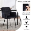 Akoasm Upholstered velvet Kitchen Dinning Chair With Armrests-Black - 4 of 4