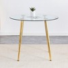 PAGED Modern Dining Table Round Kitchen Table with Glass Tabletop and Metal Legs, 40" Living Room Table for 4/6 Person - 2 of 4