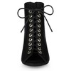 Perphy Women's Peep Toe Lace Up Chunky Heel Ankle Boots - 2 of 4