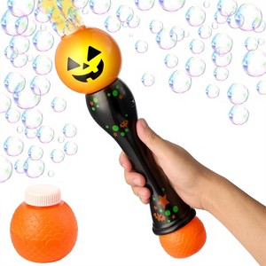 Joyfy Halloween Party Favors Toys, Light Up Automatic Bubble Machine with 2 Bubble Solutions Pumpkin Bubble Blower Wand for Kids Carnival Game Prizes - 1 of 4