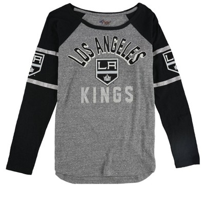 G-III Sports Womens LA Kings Graphic T-Shirt, Grey, Large