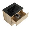 SEVOBAL Bathroom Storage Cabinets Wall Mounted Vanity With Black Sink And Soft Close Drawers for Modern Homes, Beige, 24"*18.3"*20.5" - 3 of 4