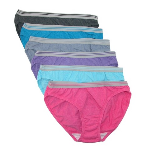 Fruit Of The Loom Women's Heathered Bikini Underwear (pack Of 6), 9, Multi  : Target