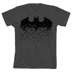 Batman Falling Logo Boy's Charcoal Heather T-shirt - 1 of 3
