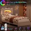 GAOMON Upholstered Twin Bed Frame with 2-Tier Storage Headboard, LED Platform Bed with Charging Station and Drawer for Kids/Girls/Boys - 4 of 4