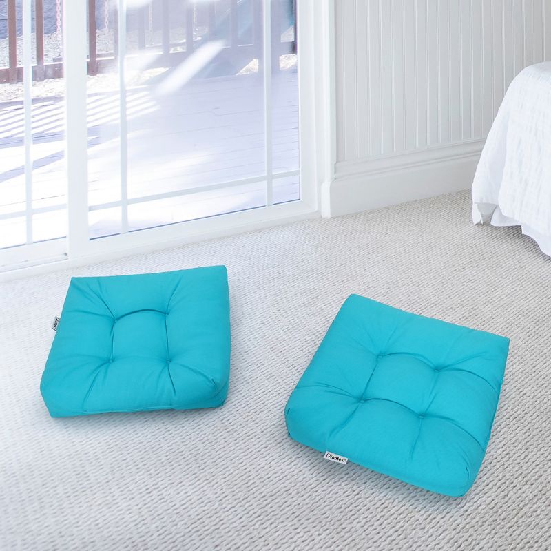 Costway 2PCS 21'' x 21'' Patio Chair Seat Cushion Pads Indoor/Outdoor Navy\Turquoise, 5 of 11