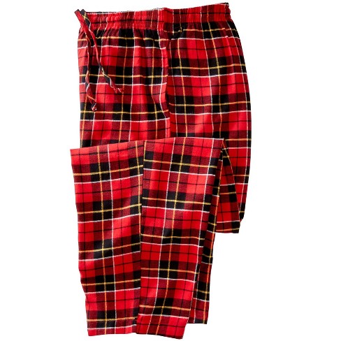 Kingsize Men's Big & Tall Flannel Plaid Pajama Pants - Tall - M, True ...