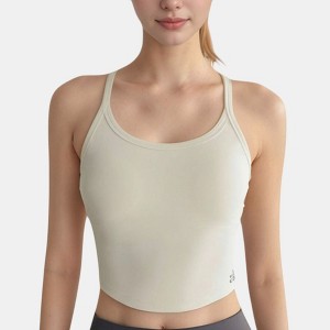 Anna-Kaci Active Women's Cropped Sports Tank Top with Thin Straps and Scoop Neck for Everyday Activewear - 1 of 4