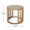 Boho Rattan Side Table with Tempered Glass Top,Round Accent Table for Living Room,Entryway or Sofa-Maison Boucle - 4 of 4