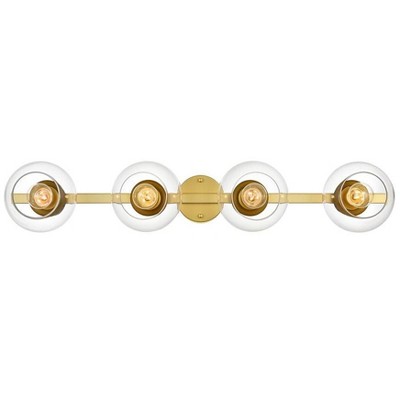 Elegant Lighting Rogelio 4 light Brass and Clear Bath Sconce