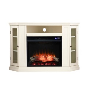 Claremont Electric Corner Touch Screen Fireplace with Storage - FR9314 - White - SEI - 1 of 4