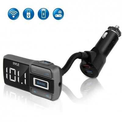 Pyle Universal Wireless Bluetooth Car Adapter  w/ Charger, Mic Handsfree Calling