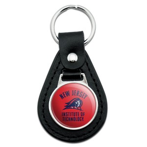 New Jersey Institute of Technology Highlanders Logo Black Leather Keychain - 1 of 4
