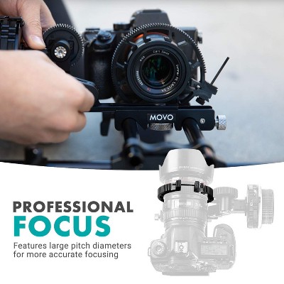 MOVO FR3 Adjustable 3 Piece Follow Focus Ring Gear Set Includes 65mm, 75mm And 85mm Lens Rings
