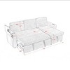 85" Chenille Pull-Out Sleeper Sectional Sofa Bed with Retractable Table, LED & USB Ports, Cup Holders, Hidden Storage for Living Room-3irtyhousy - 4 of 4
