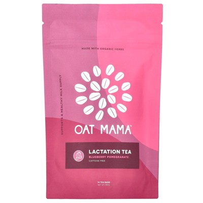 Oat Mama Lactation Tea, Blueberry Pomegranate, Caffeine Free, 14 Tea Bags, 32 g