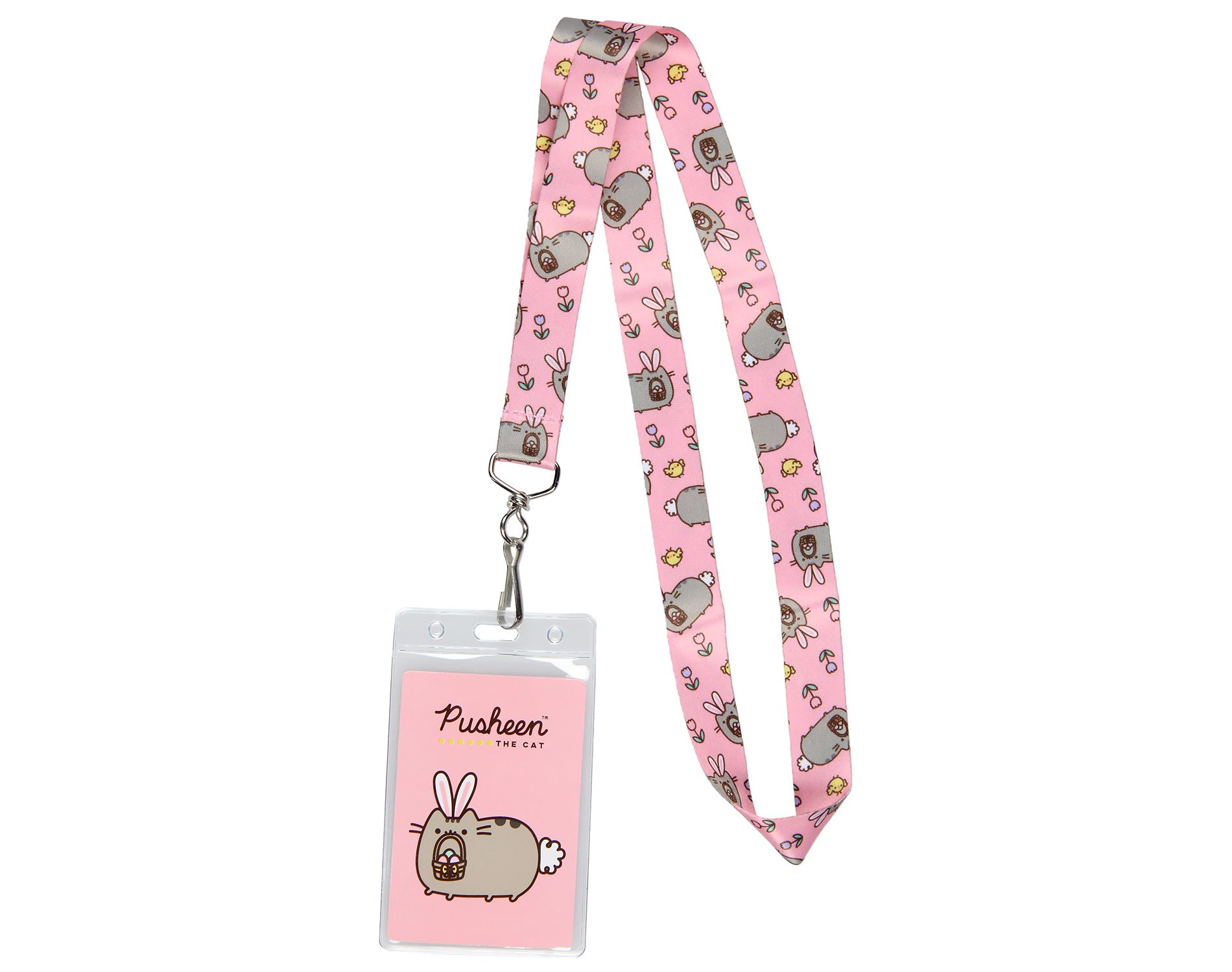 funure Fly Pusheen The Cat Easter Bunny Ears ID Badge Card Holder Strap Lanyard