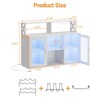 Bar Cabinet, Liquor Cabinet for Home with Power Outlets, Led Lights and Glass Holder, Wine Cabinet with Storage and Racks for Home, Kitchen - 2 of 4