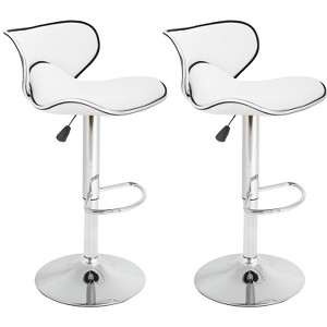BestMassage Bar Stools Set of 2 with Backrest and Footrest Modern Kitchen Island Stools - 1 of 4