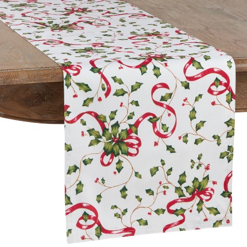 Saro Lifestyle Holly and Ribbon Runner - image 1 of 4