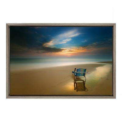 23" x 16" Brand new day Framed Canvas Wall Art - Amanti Art