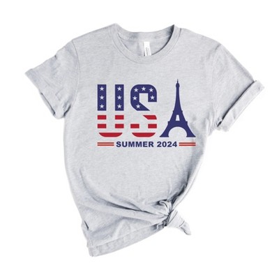 Simply Sage Market Women's USA Eiffel Flag Short Sleeve Graphic Tee