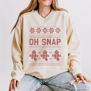 Simply Sage Market Ugly Sweater Oh Snap Lightweight Garment Dyed Sweatshirt - 1 of 4