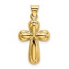 Black Bow Jewelry 14k Yellow Gold Small Polished 3D Reversible Cross Pendant, 14 x 27mm - 3 of 4