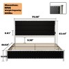 Accent Bed Frame Modern Upholstered Headboard with Rivet Detail for Bedroom 76.89"W - 3irtyhousy - 4 of 4