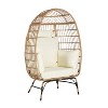 Wicker Egg Chair,Rattan Egg Chair Indoor Outdoor,Oversized Large Egg Chairs 600lbs with Cushion and Pillow for Porch - 4 of 4