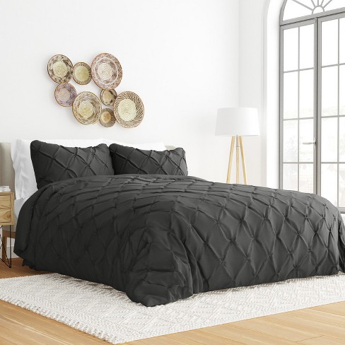 Home Collection Premium Ultra Soft 3 Piece Pinch Pleat Duvet Cover Set, King/California King - Gray
