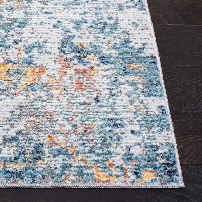 Elysian Blue Oriental 8' x 10' Hand-Knotted Synthetic Area Rug