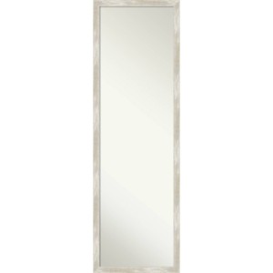 16" x 50" Crackled Narrow Framed Full Length on the Door Mirror Metallic - Amanti Art: Polystyrene, No Assembly Required - 1 of 4