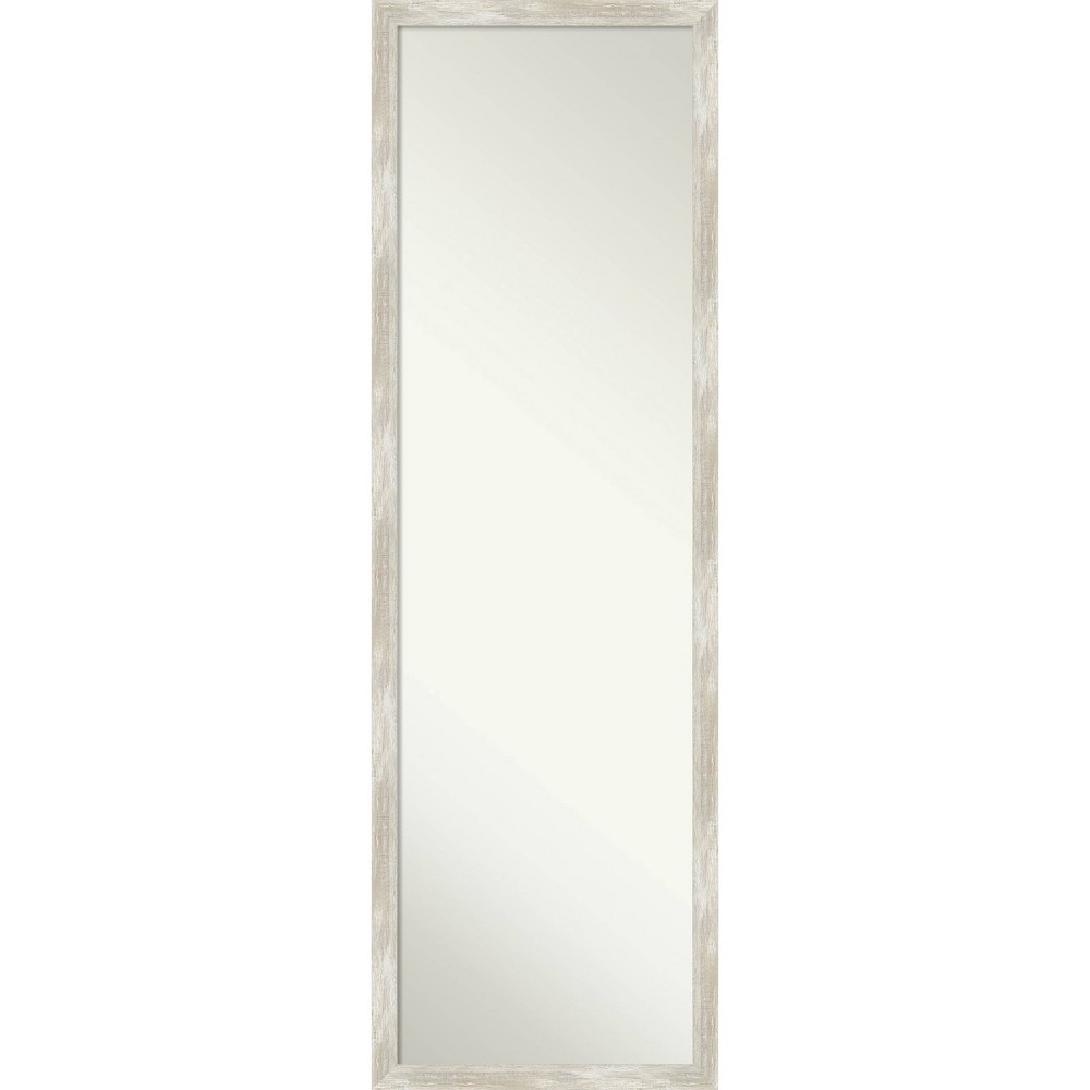 Photos - Wall Mirror 16" x 50" Crackled Narrow Framed Full Length on the Door Mirror Metallic 