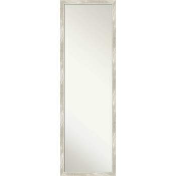 16" x 50" Crackled Narrow Framed Full Length on the Door Mirror Metallic - Amanti Art