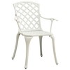 vidaXL Bistro Set Patio Table and Chair Bistro Table Outdoor Cast Aluminum - White 2 Items - 4 of 4