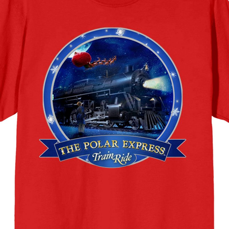 Polar Express Train Ride Logo Crew Neck Short Sleeve Red Women's T-shirt, 2 of 4