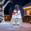 Angel Sar 6FT Inflatable Snow Globe, LED Lighted Christmas Decoration with Snowman Family and Falling Snow Effect, Outdoor Yard Blow Up Decor - 2 of 4