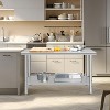 Stainless Steel Work Table, NSF Commercial Grade, Adjustable Shelf, Silver - 4 of 4