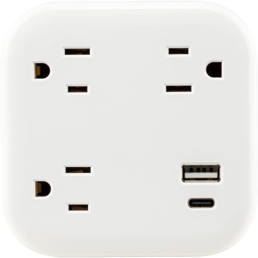 GE 3-Outlet Surge Tap with USB 980J 1 USB-A 1 USB-C 3.4A 17W White