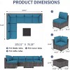 7Pcs PE Rattan Patio Conversation Set with Sectional Sofa & Coffee Table, Outdoor Furniture for Garden, Poolside, and Backyard, Brown/Peacock Blue - 2 of 4