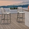 PURPLE LEAF 2 Pieces Bar Stools Patio Modern Rattan Barstools Aluminum Woven Tall Bar Chairs with Cushions for Outdoor Kitchen Island Garden - 2 of 4