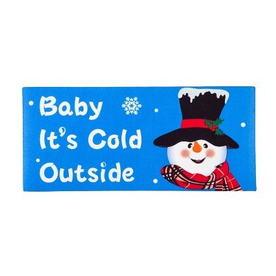 Evergreen Flag Baby It's Cold Outside Snowman Sassafras Switch Mat