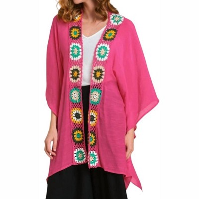 Women's Open Front Duster With Crochet Details - umgee