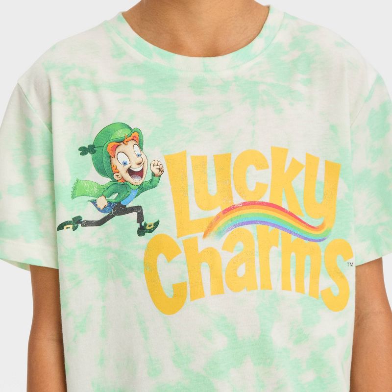 Boys' Short Sleeve Tie-Dye Graphic T-Shirt with Lucky Charms - art class™ Green, 2 of 4